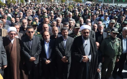 مراسم تشییع پیکر امیرسرتیپ جوادی با حضور حمید ملانوری شمسی استاندار همدان