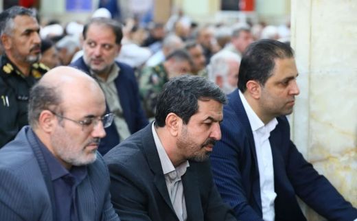 حضور استاندار همدان در نماز عبادی سیاسی جمعه و مراسم تشییع پیکر حجت‌الاسلام فاضلیان