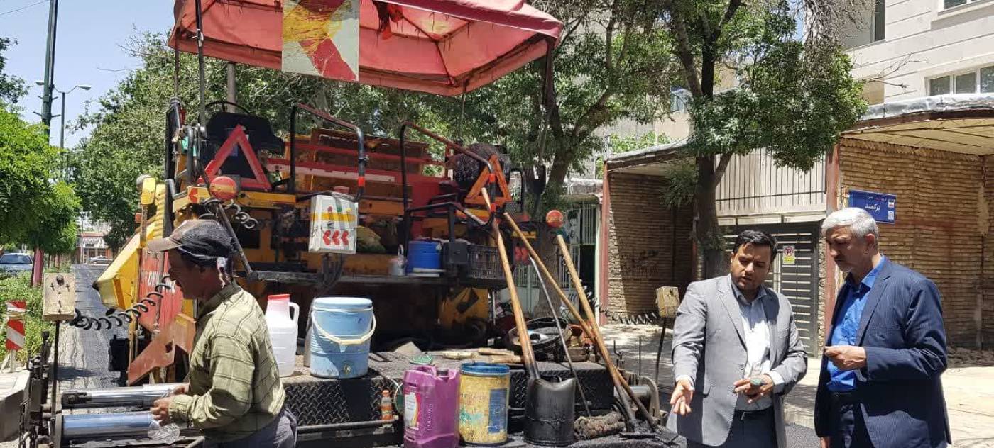 بازدید فرماندار محترم از عملیات روکش آسفالت سرابی