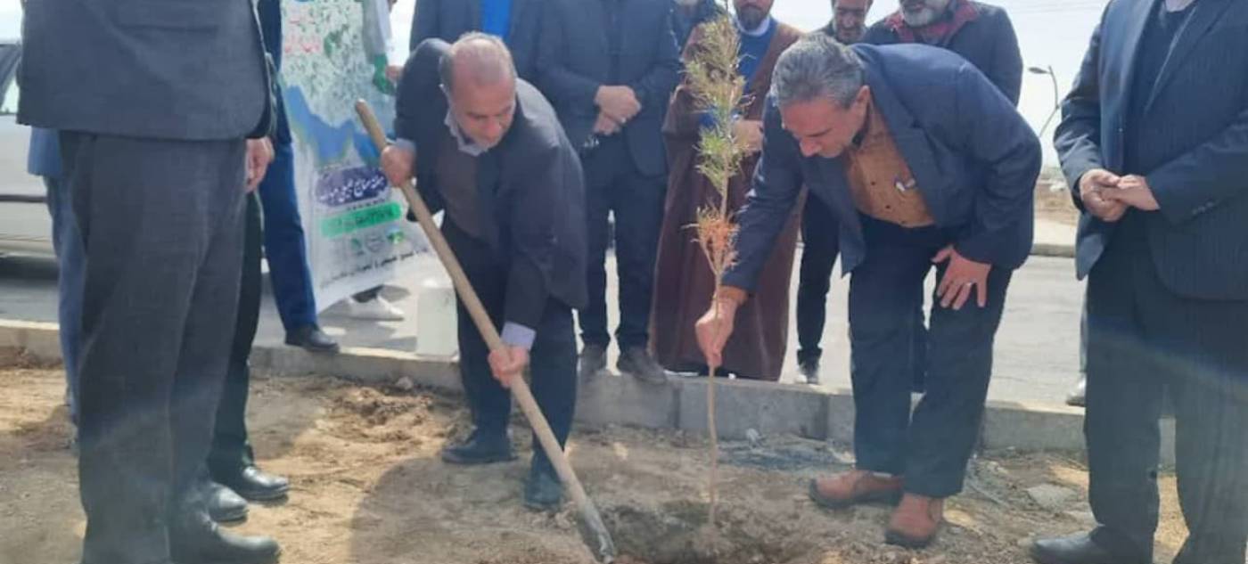 محمد سلطانی ابراهیمیان سرپرست فرمانداری درگزین به پویش درختکاری ایران جوان پیوست