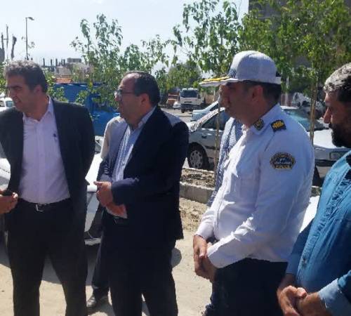 بازدید فرماندار، سرپرست شهرداری و رئیس پلیس راهور از محل احداث پارک سوار میدان سیدجمال‌الدین اسدآباد 